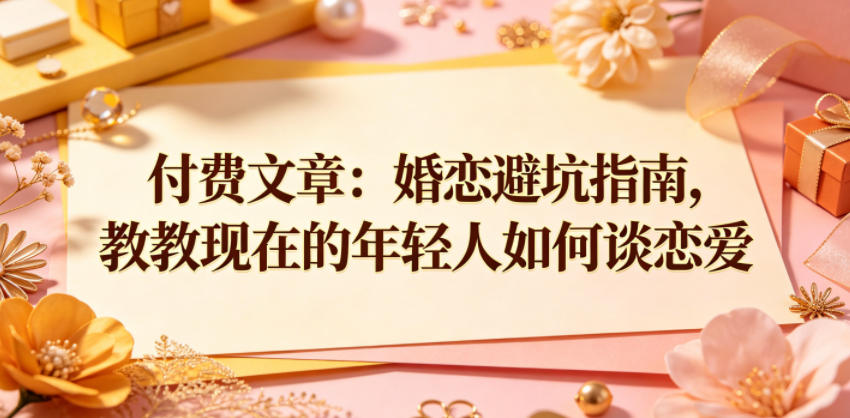 付费文章：婚恋避坑指南，教教现在的年轻人如何谈恋爱青祥项目库-闲云创业网-老谢轻创网-中创网-福缘网-冒泡网-资源之家-魔方项目库青祥项目库