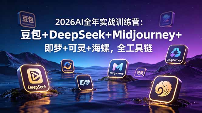 2026AI全年实战训练营：豆包+DeepSeek+Midjourney+即梦+可灵+海螺，全工具链青祥项目库-闲云创业网-老谢轻创网-中创网-福缘网-冒泡网-资源之家-魔方项目库青祥项目库