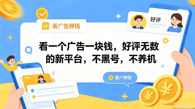 看一个广告一块钱,好评无数的新平台,不黑号,不养机,一部手机一天撸几十,可矩阵【揭秘】青祥项目库-闲云创业网-老谢轻创网-中创网-福缘网-冒泡网-资源之家-魔方项目库青祥项目库