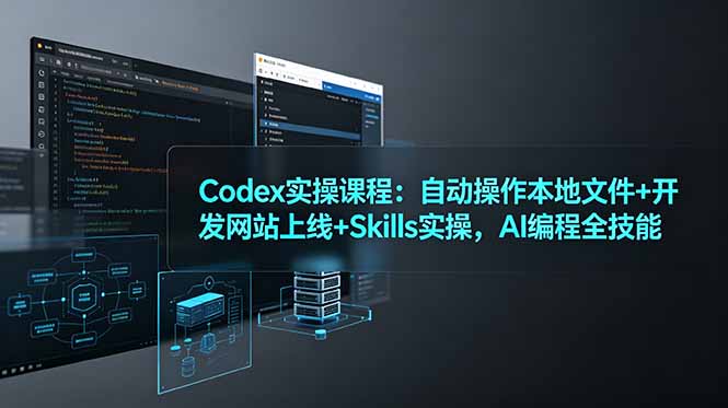 Codex实操课程：自动操作本地文件+开发网站上线+Skills实操，AI编程全技能青祥项目库-闲云创业网-老谢轻创网-中创网-福缘网-冒泡网-资源之家-魔方项目库青祥项目库