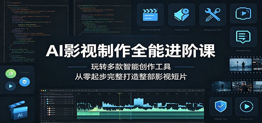 AI影视制作全能进阶课：玩转多款智能创作工具，从零起步完整打造整部影视短片青祥项目库-闲云创业网-老谢轻创网-中创网-福缘网-冒泡网-资源之家-魔方项目库青祥项目库