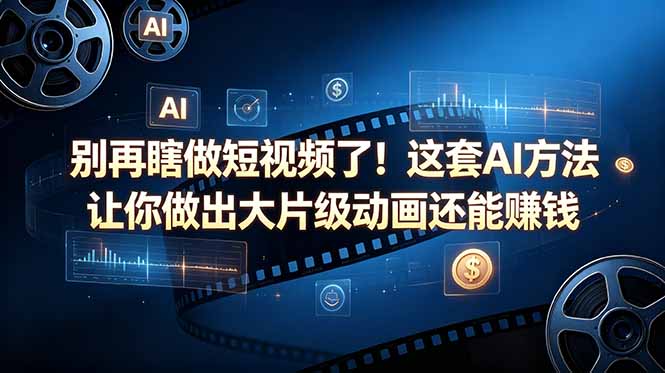 别再瞎做短视频了！这套 AI 方法让你做出大片级动画还能赚钱【原创双语字幕】青祥项目库-闲云创业网-老谢轻创网-中创网-福缘网-冒泡网-资源之家-魔方项目库青祥项目库