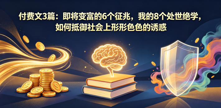 付费文3篇：即将变富的6个征兆，我的8个处世绝学，如何抵御社会上形形色色的诱惑青祥项目库-闲云创业网-老谢轻创网-中创网-福缘网-冒泡网-资源之家-魔方项目库青祥项目库