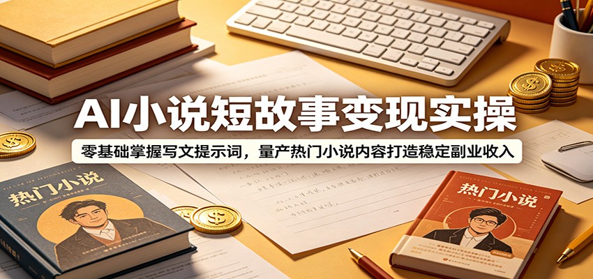AI小说短故事变现实操：零基础掌握写文提示词，量产热门小说内容打造稳定副业收入青祥项目库-闲云创业网-老谢轻创网-中创网-福缘网-冒泡网-资源之家-魔方项目库青祥项目库