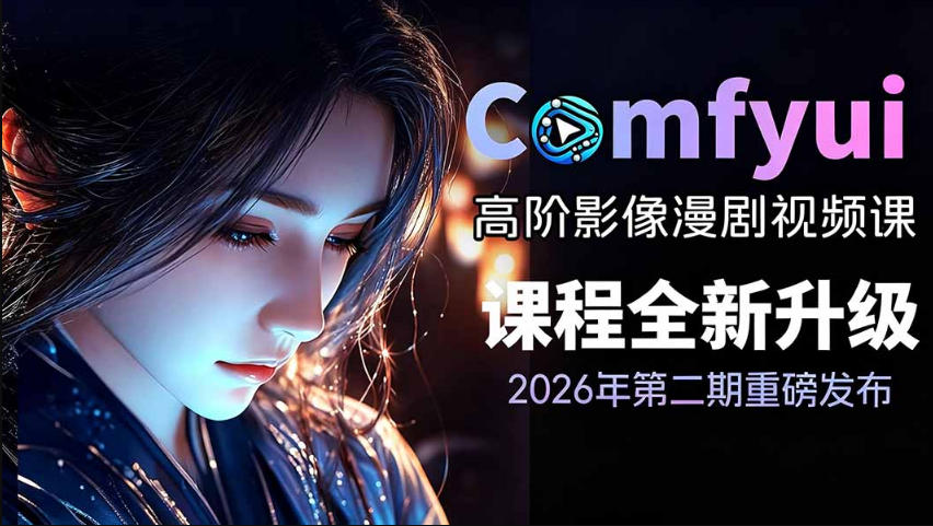 2026新版ComfyUI漫剧动画全流程实战课，0基础入门到进阶全流程动态漫，轻松实现流量变现青祥项目库-闲云创业网-老谢轻创网-中创网-福缘网-冒泡网-资源之家-魔方项目库青祥项目库