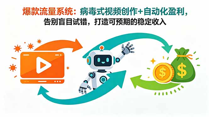 爆款流量系统：病毒式视频创作+自动化盈利，告别盲目试错，打造可预期的稳定收入青祥项目库-闲云创业网-老谢轻创网-中创网-福缘网-冒泡网-资源之家-魔方项目库青祥项目库