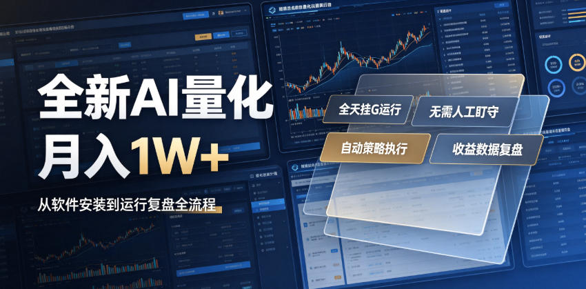 全新AI量化月入1W+，一台电脑全天挂G运行，不用盯不用操作，懒人专属副业！【揭秘】青祥项目库-闲云创业网-老谢轻创网-中创网-福缘网-冒泡网-资源之家-魔方项目库青祥项目库