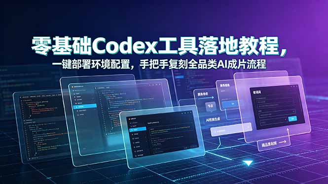 零基础Codex工具落地教程，一键部署环境配置，手把手复刻全品类AI成片流程青祥项目库-闲云创业网-老谢轻创网-中创网-福缘网-冒泡网-资源之家-魔方项目库青祥项目库