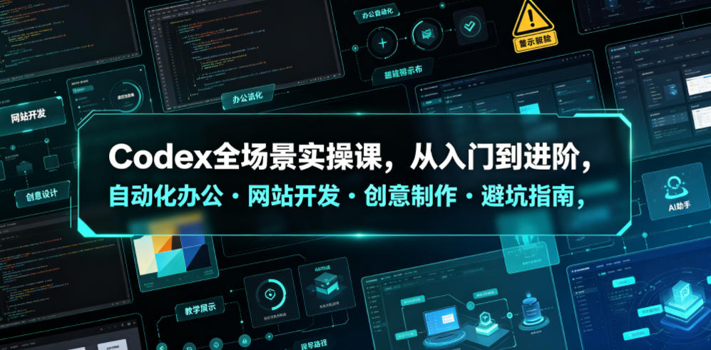 Codex全场景实操课，从入门到进阶，自动化办公・网站开发・创意制作・避坑指南，全流程教学青祥项目库-闲云创业网-老谢轻创网-中创网-福缘网-冒泡网-资源之家-魔方项目库青祥项目库