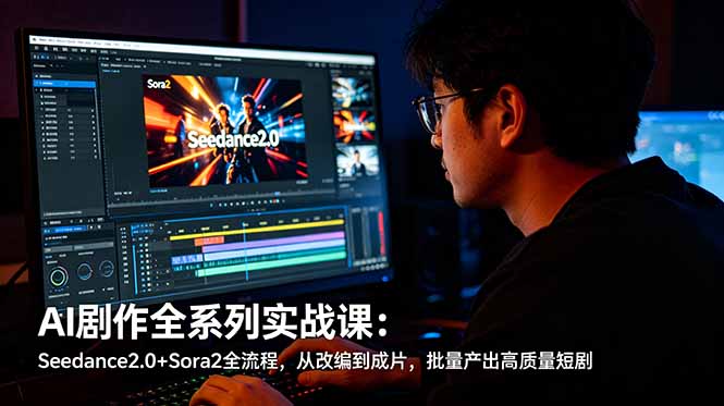 AI剧作全系列实战课：Seedance2.0+Sora2全流程，从改编到成片，批量产出高质量短剧青祥项目库-闲云创业网-老谢轻创网-中创网-福缘网-冒泡网-资源之家-魔方项目库青祥项目库
