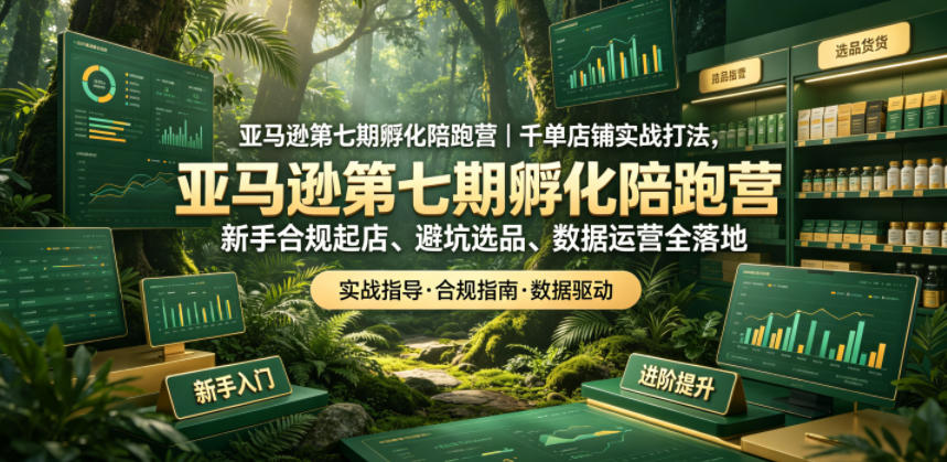 亚马逊孵化陪跑营｜千单店铺实战打法，新手合规起店、避坑选品、数据运营全落地(更新0708)青祥项目库-闲云创业网-老谢轻创网-中创网-福缘网-冒泡网-资源之家-魔方项目库青祥项目库
