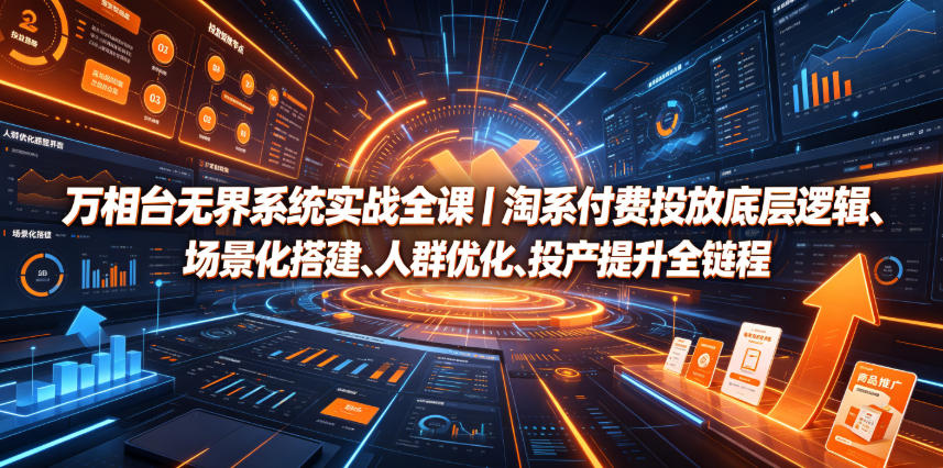 万相台无界系统实战全课｜淘系付费投放底层逻辑、场景化搭建、人群优化、投产提升全链路运营教程青祥项目库-闲云创业网-老谢轻创网-中创网-福缘网-冒泡网-资源之家-魔方项目库青祥项目库