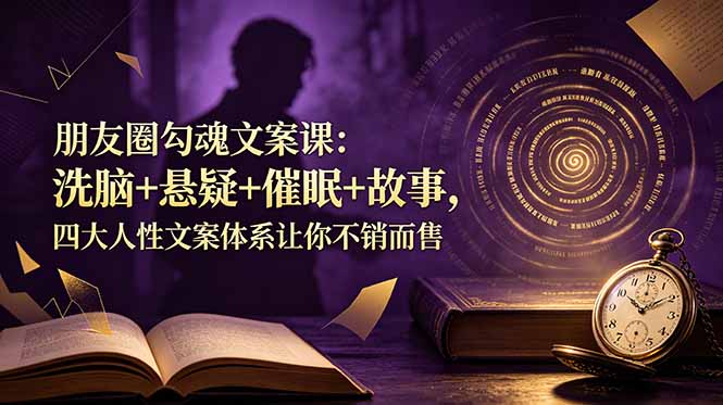 朋友圈勾魂文案课：洗脑+悬疑+催眠+故事，四大人性文案体系让你不销而售青祥项目库-闲云创业网-老谢轻创网-中创网-福缘网-冒泡网-资源之家-魔方项目库青祥项目库