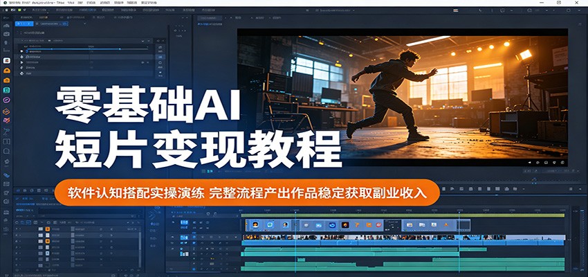 零基础AI短片变现教程：软件认知搭配实操演练，完整流程产出作品稳定获取副业收入青祥项目库-闲云创业网-老谢轻创网-中创网-福缘网-冒泡网-资源之家-魔方项目库青祥项目库