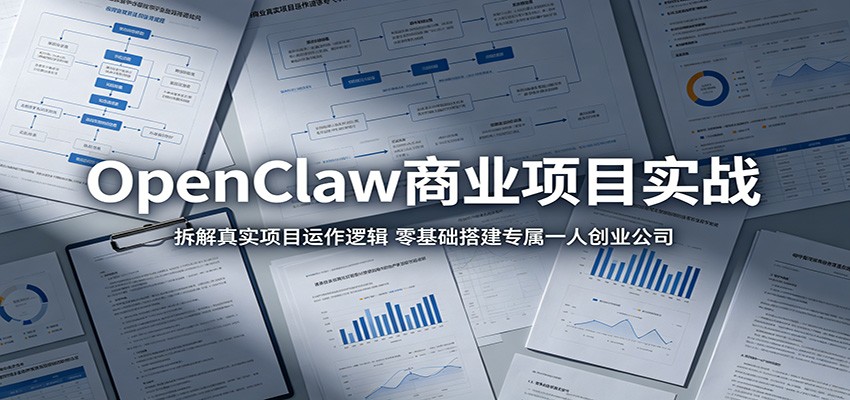 OpenClaw商业项目实战：拆解真实项目运作逻辑，零基础搭建专属一人创业公司青祥项目库-闲云创业网-老谢轻创网-中创网-福缘网-冒泡网-资源之家-魔方项目库青祥项目库