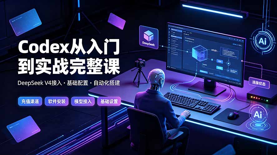 Codex从入门到实战完整课｜充值·安装·接入DeepSeek，记忆·插件·Skill·CLI·MCP全拆解青祥项目库-闲云创业网-老谢轻创网-中创网-福缘网-冒泡网-资源之家-魔方项目库青祥项目库