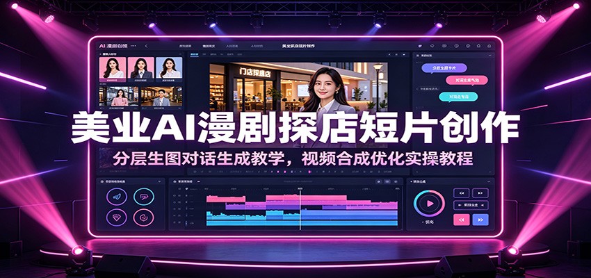 美业AI漫剧探店短片创作：分层生图对话生成教学，视频合成优化实操教程青祥项目库-闲云创业网-老谢轻创网-中创网-福缘网-冒泡网-资源之家-魔方项目库青祥项目库