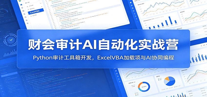 财会审计AI自动化实战营：Python审计工具箱开发，ExcelVBA加载项与AI协同编程青祥项目库-闲云创业网-老谢轻创网-中创网-福缘网-冒泡网-资源之家-魔方项目库青祥项目库