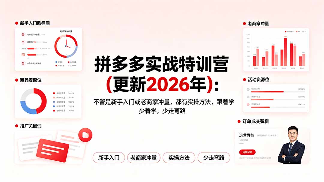 拼多多实战特训营(更新2026年青祥项目库-闲云创业网-老谢轻创网-中创网-福缘网-冒泡网-资源之家-魔方项目库青祥项目库