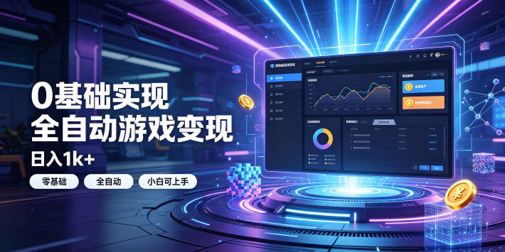 0基础实现全自动游戏变现，日入1k+，小白直接上手搞钱！【揭秘】青祥项目库-闲云创业网-老谢轻创网-中创网-福缘网-冒泡网-资源之家-魔方项目库青祥项目库
