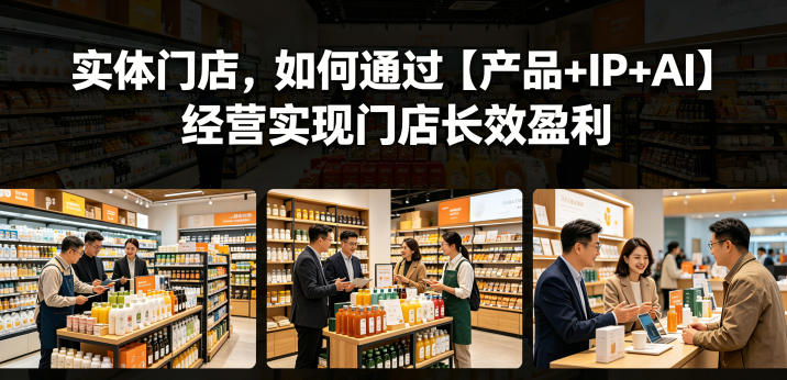 实体门店，如何通过【产品+IP+AI】经营实现门店长效盈利青祥项目库-闲云创业网-老谢轻创网-中创网-福缘网-冒泡网-资源之家-魔方项目库青祥项目库