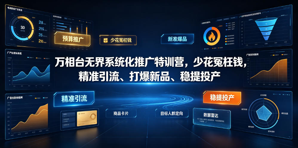万相台无界系统化推广特训营VI0.0，少花冤枉钱，精准引流、打爆新品、稳提投产(全程录音+字幕)青祥项目库-闲云创业网-老谢轻创网-中创网-福缘网-冒泡网-资源之家-魔方项目库青祥项目库