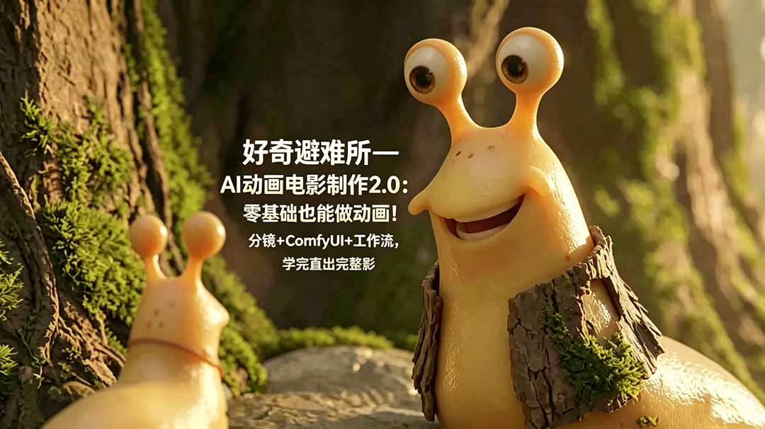 好奇避难所—AI动画电影制作2.0：零基础也能做动画！分镜+ComfyUI+工作流，学完直出完整影片青祥项目库-闲云创业网-老谢轻创网-中创网-福缘网-冒泡网-资源之家-魔方项目库青祥项目库