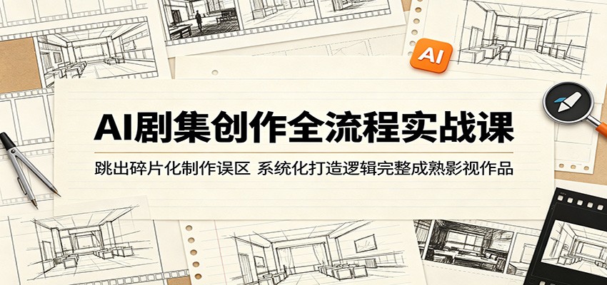 AI剧集创作全流程实战课：跳出碎片化制作误区，系统化打造逻辑完整成熟影视作品青祥项目库-闲云创业网-老谢轻创网-中创网-福缘网-冒泡网-资源之家-魔方项目库青祥项目库
