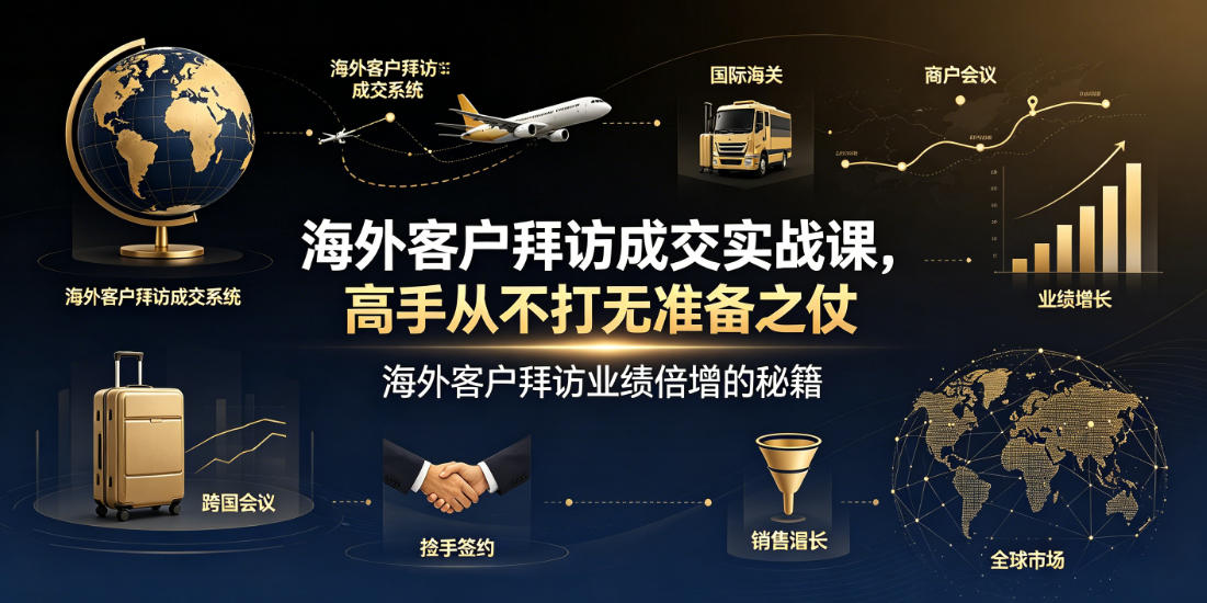 海外客户拜访成交实战课，高手从不打无准备之仗，海外客户拜访业绩倍增的秘籍青祥项目库-闲云创业网-老谢轻创网-中创网-福缘网-冒泡网-资源之家-魔方项目库青祥项目库