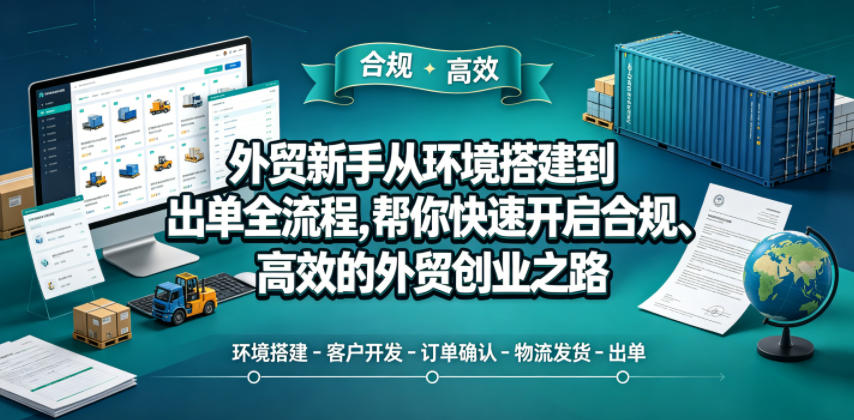 外贸新手从环境搭建到出单全流程，帮你快速开启合规、高效的外贸创业之路青祥项目库-闲云创业网-老谢轻创网-中创网-福缘网-冒泡网-资源之家-魔方项目库青祥项目库