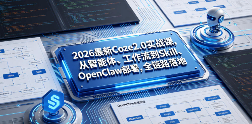 2026最新Coze2.0实战课，从智能体、工作流到Skill、OpenClaw部署，全链路落地青祥项目库-闲云创业网-老谢轻创网-中创网-福缘网-冒泡网-资源之家-魔方项目库青祥项目库