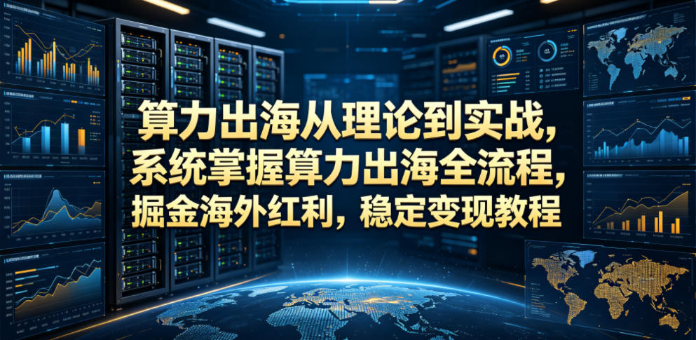算力出海从理论到实战，系统掌握算力出海全流程，掘金海外红利，稳定变现教程青祥项目库-闲云创业网-老谢轻创网-中创网-福缘网-冒泡网-资源之家-魔方项目库青祥项目库