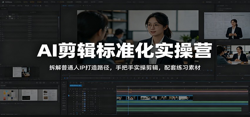 AI剪辑标准化实操营:拆解普通人IP打造路径,手把手实操剪辑,配套练习素材青祥项目库-闲云创业网-老谢轻创网-中创网-福缘网-冒泡网-资源之家-魔方项目库青祥项目库