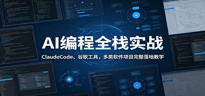 AI编程全栈实战：ClaudeCode、谷歌工具，多类软件项目完整落地教学青祥项目库-闲云创业网-老谢轻创网-中创网-福缘网-冒泡网-资源之家-魔方项目库青祥项目库