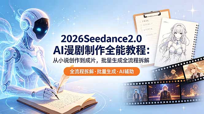 2026Seedance2.0 AI制作全能教程：从小说创作到成片，批量生成全流程拆解青祥项目库-闲云创业网-老谢轻创网-中创网-福缘网-冒泡网-资源之家-魔方项目库青祥项目库