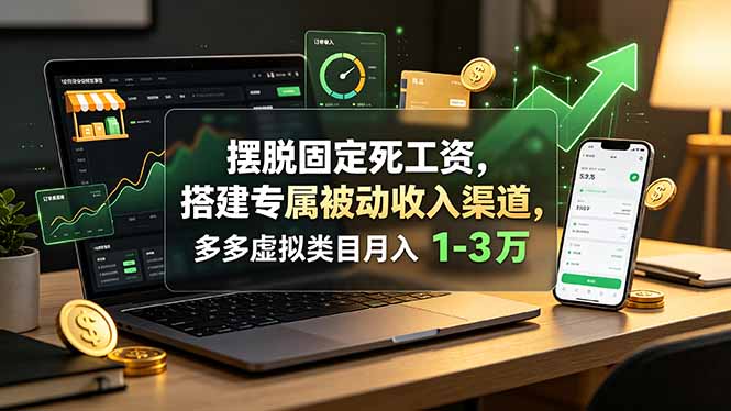 摆脱固定死工资，搭建专属被动收入渠道，多多虚拟类目月入 1-3 万青祥项目库-闲云创业网-老谢轻创网-中创网-福缘网-冒泡网-资源之家-魔方项目库青祥项目库