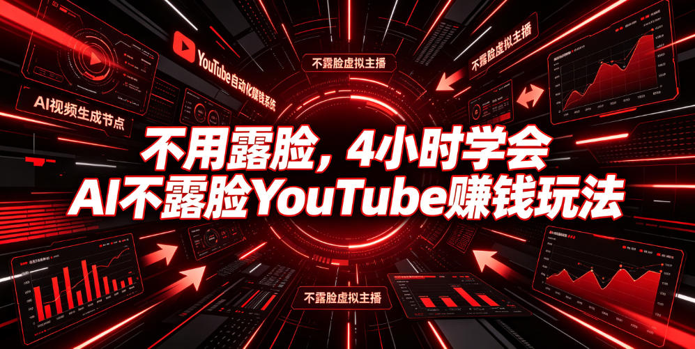 不用露脸，4小时学会AI不露脸YouTube賺钱玩法【原创双语字幕】青祥项目库-闲云创业网-老谢轻创网-中创网-福缘网-冒泡网-资源之家-魔方项目库青祥项目库