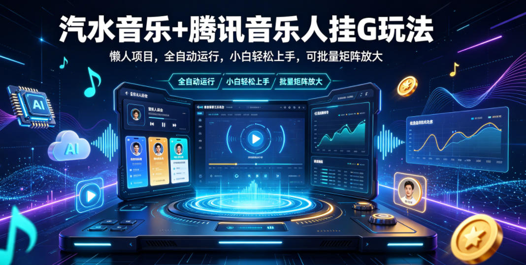 汽水音乐+腾讯音乐人挂G玩法，懒人项目，全自动运行，小白轻松上手，可批量矩阵放大【揭秘】青祥项目库-闲云创业网-老谢轻创网-中创网-福缘网-冒泡网-资源之家-魔方项目库青祥项目库