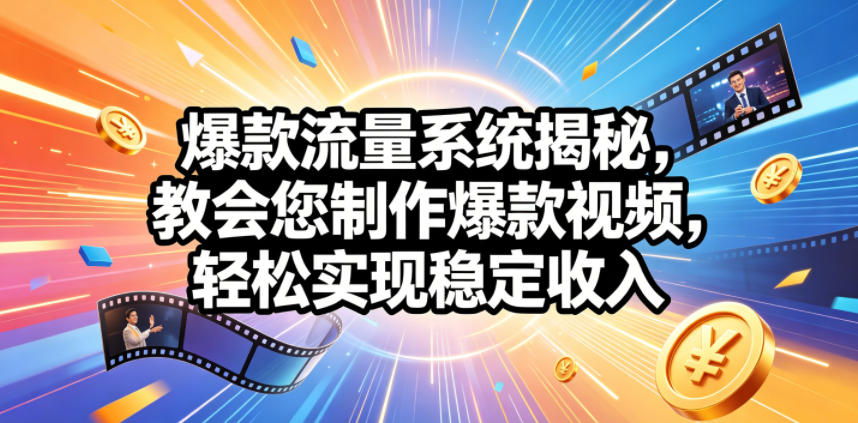 爆款流量系统揭秘，教会您制作爆款视频，轻松实现稳定收入【原创双语字幕】青祥项目库-闲云创业网-老谢轻创网-中创网-福缘网-冒泡网-资源之家-魔方项目库青祥项目库