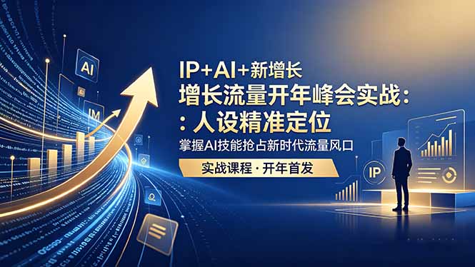 IP+AI+新增长 流量开年 峰会实战：人设精准定位 掌握AI技能抢占新时代流量风口青祥项目库-闲云创业网-老谢轻创网-中创网-福缘网-冒泡网-资源之家-魔方项目库青祥项目库
