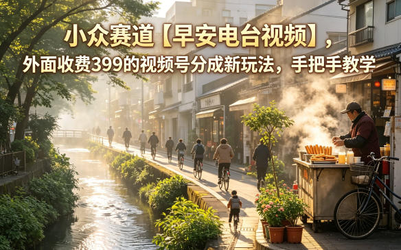 小众赛道【早安电台视频】，外面收费399的视频号分成新玩法，手把手教学青祥项目库-闲云创业网-老谢轻创网-中创网-福缘网-冒泡网-资源之家-魔方项目库青祥项目库