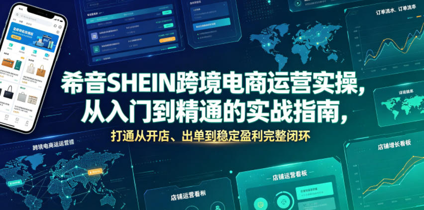 希音SHEIN跨境电商运营实操，从入门到精通的实战指南，打通从开店、出单到稳定盈利完整闭环青祥项目库-闲云创业网-老谢轻创网-中创网-福缘网-冒泡网-资源之家-魔方项目库青祥项目库