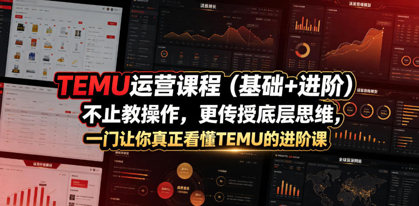 TEMU运营课程(基础+进阶)，不止教操作，更传授底层思维，一门让你真正看懂TEMU的进阶课青祥项目库-闲云创业网-老谢轻创网-中创网-福缘网-冒泡网-资源之家-魔方项目库青祥项目库