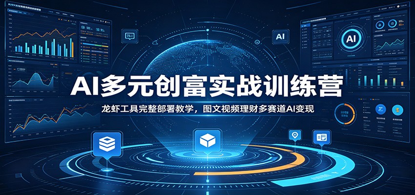 AI多元创富实战训练营：龙虾工具完整部署教学，图文视频理财多赛道AI变现青祥项目库-闲云创业网-老谢轻创网-中创网-福缘网-冒泡网-资源之家-魔方项目库青祥项目库