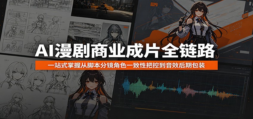 AI漫剧商业成片全链路：一站式掌握从脚本分镜角色一致性把控到音效后期包装青祥项目库-闲云创业网-老谢轻创网-中创网-福缘网-冒泡网-资源之家-魔方项目库青祥项目库