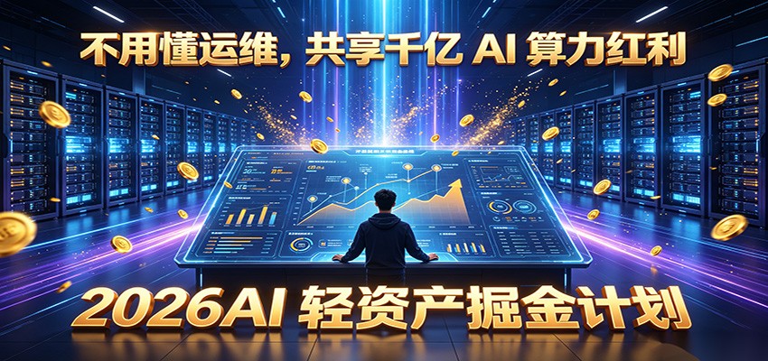 不用懂运维，共享千亿 AI 算力红利，2026AI 轻资产掘金计划青祥项目库-闲云创业网-老谢轻创网-中创网-福缘网-冒泡网-资源之家-魔方项目库青祥项目库