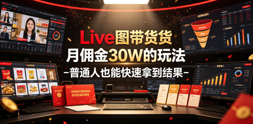 Live图带货月佣金30W的玩法-普通人也能快速拿到结果青祥项目库-闲云创业网-老谢轻创网-中创网-福缘网-冒泡网-资源之家-魔方项目库青祥项目库
