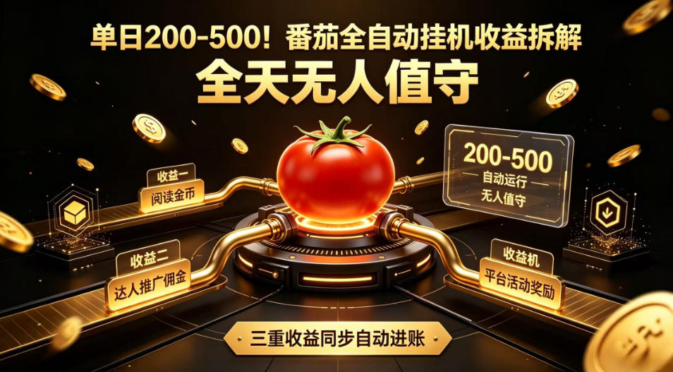 单日200-500！番茄全自动挂G收益拆解，全天无人值守，矩阵操作收益翻倍【揭秘】青祥项目库-闲云创业网-老谢轻创网-中创网-福缘网-冒泡网-资源之家-魔方项目库青祥项目库