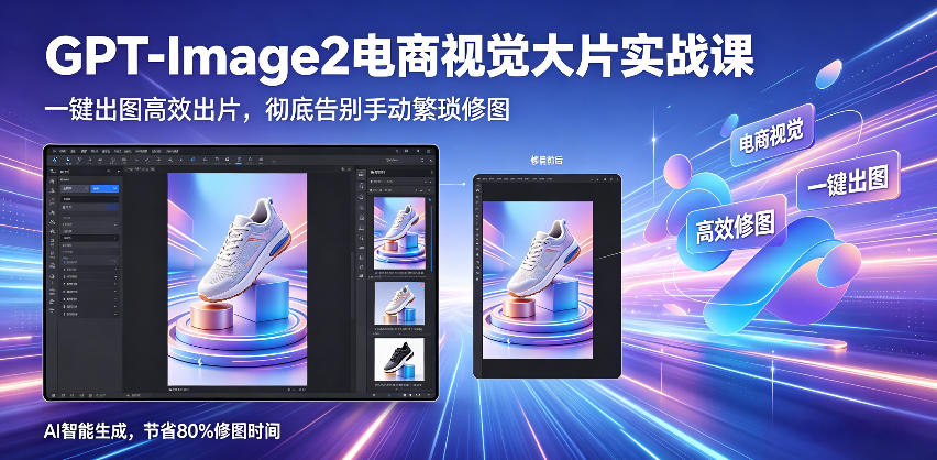 GPT-Image2电商视觉大片实战课，一键出图高效出片，彻底告别手动繁琐修图青祥项目库-闲云创业网-老谢轻创网-中创网-福缘网-冒泡网-资源之家-魔方项目库青祥项目库