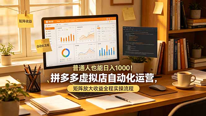 普通人也能日入 1000！拼多多虚拟店自动化运营，矩阵放大收益全程实操流程青祥项目库-闲云创业网-老谢轻创网-中创网-福缘网-冒泡网-资源之家-魔方项目库青祥项目库